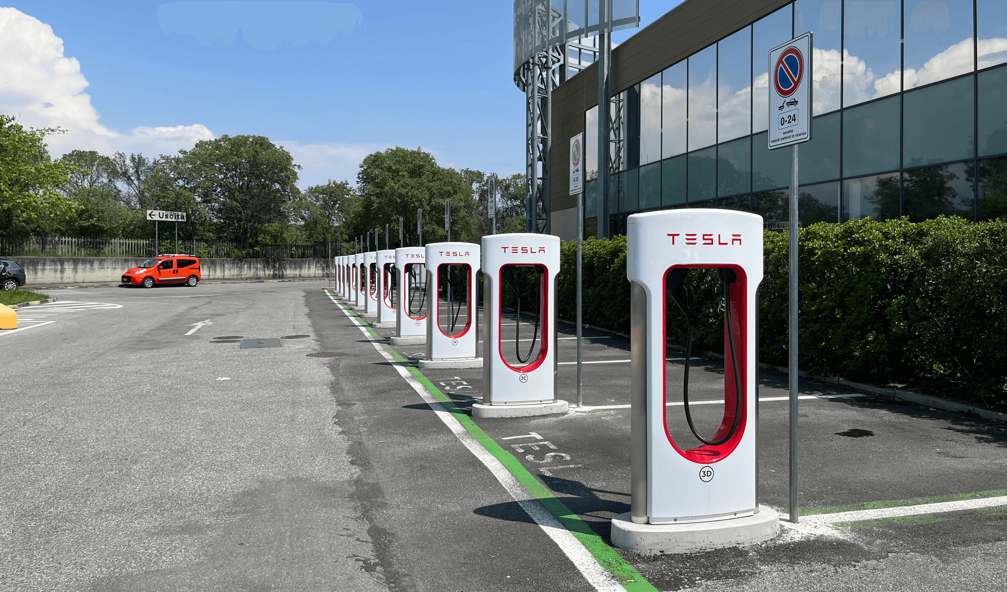 Tesla Supercharging Station in Turin used as a field recruitment location