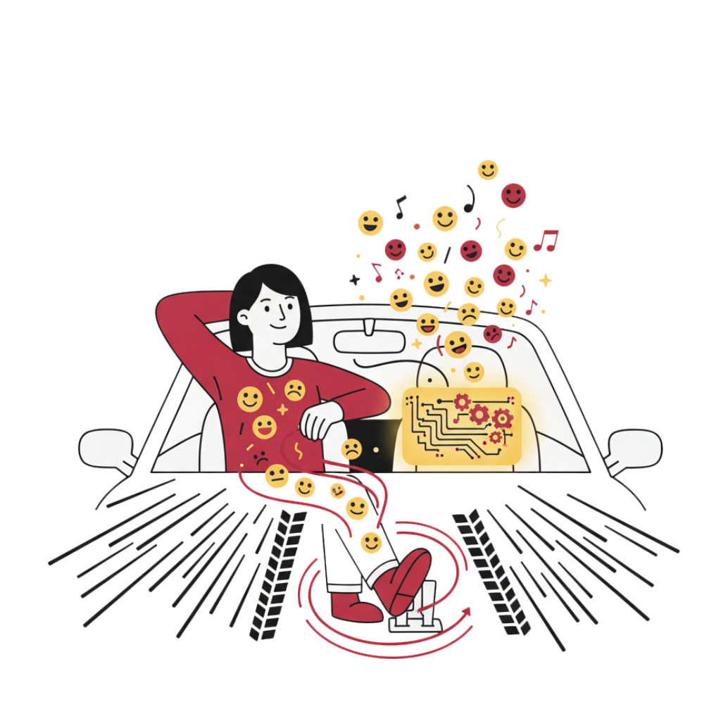 Research illustration of pleasure with the car through reduced effort and embodied movement