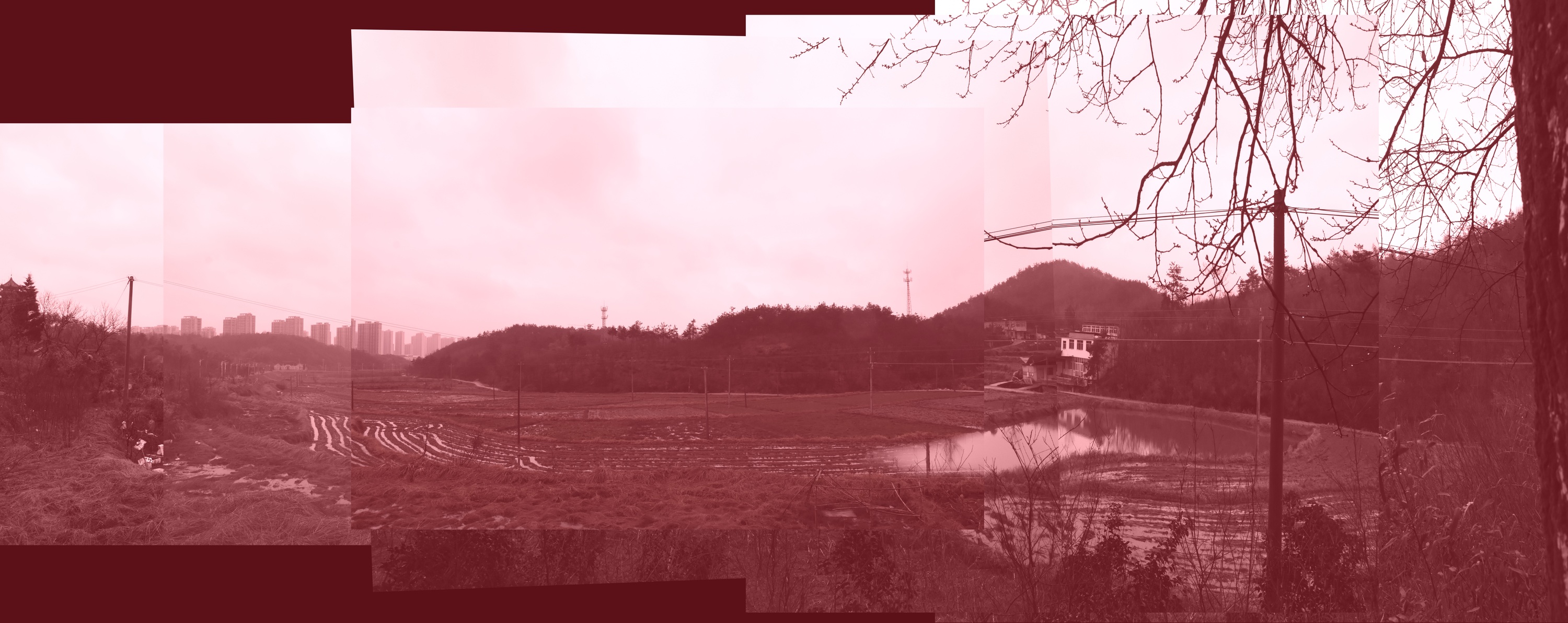 Original site panorama viewed from the agricultural terraces