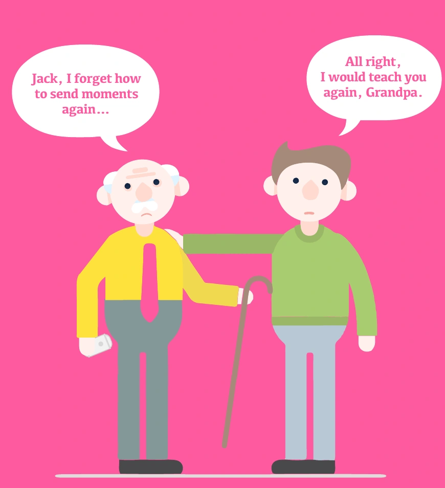 Grandpa asks Jack to teach the task again, with both complete speech bubbles visible