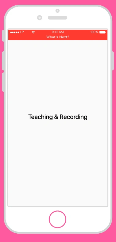 Original conceptual Teaching and Recording screen