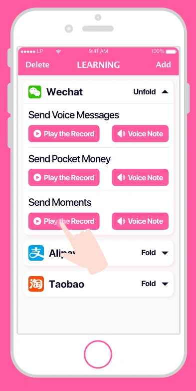 Original Learning library showing a replay control for Send Moments
