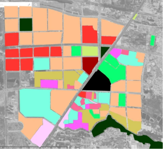 2017 map of overall view around Yaogongmiao, with the village marked by a black triangle